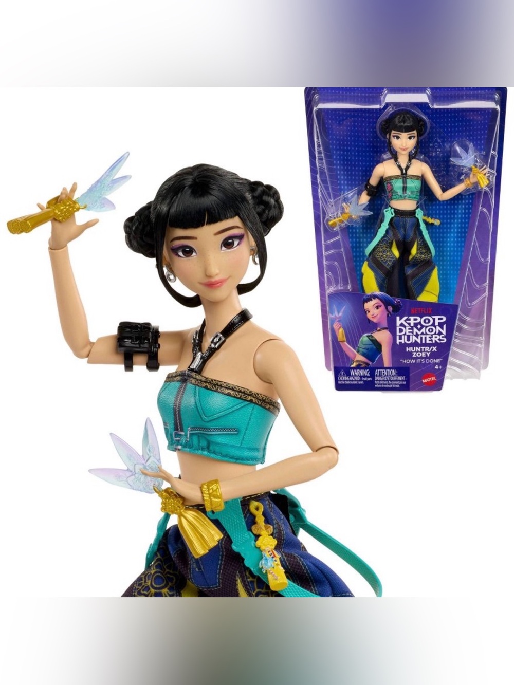KPop Demon Hunters HUNTR/X Zoey Fashion Doll in Removable Look with Accessories